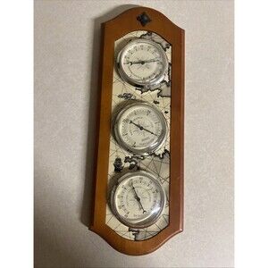 Springfield Weather Station Center Barometer Humidity Thermometer Scrimshaw